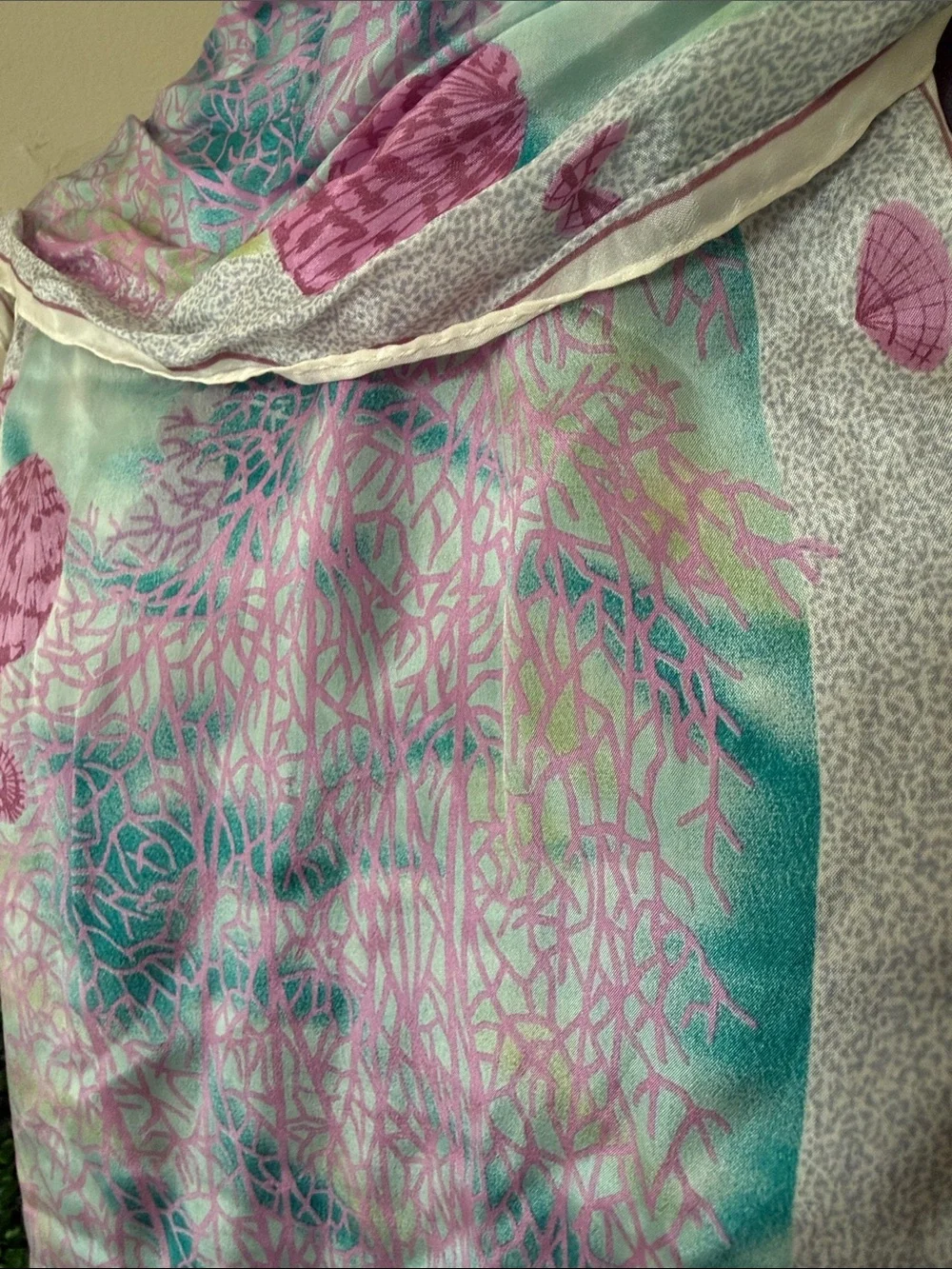 Lightweight Pastel Pink & Aqua Women's Scarf by